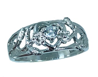 14k Engagement Diamond  Ring, White, Yellow, Rose Gold, USA made.