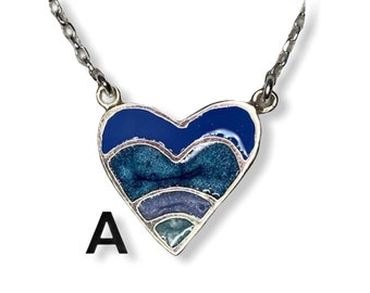 Heart Enemel Silver Necklace