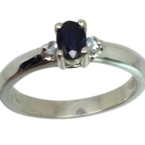 14k Blue Sapphire & Aquamarine Ring, Free Sizing.