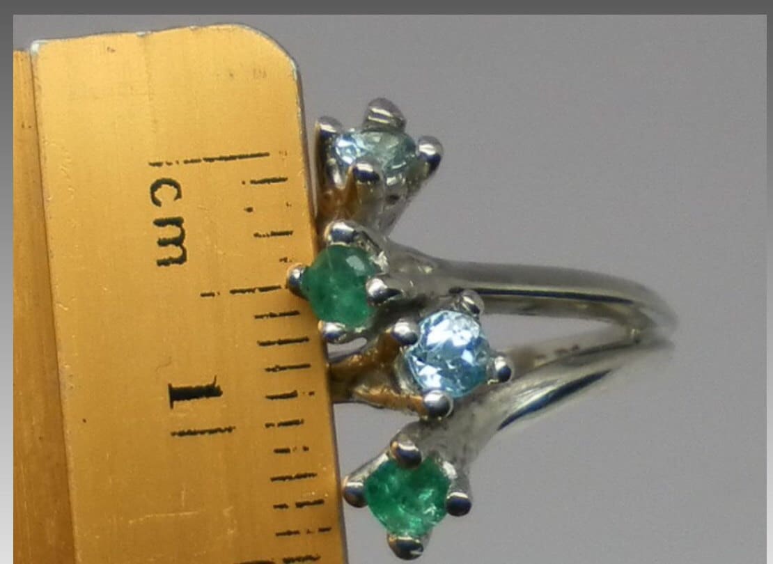 14k emerald aquamarine ring free sizing etsy