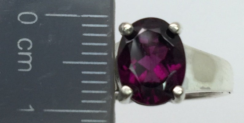 14k Rhodolite Garnet Ring Yellow USA made. Rose Gold FREE Sizing White