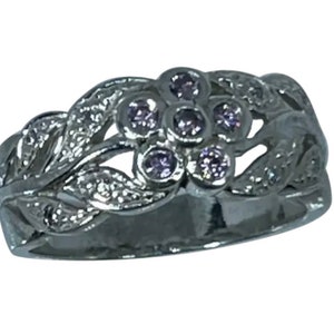 14k Pink Sapphire & Diamonds Ring, FREE SIZING.
