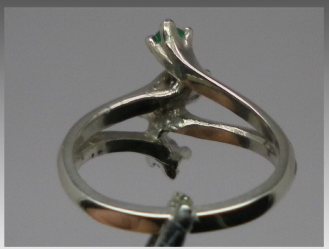 14k emerald aquamarine ring free sizing etsy