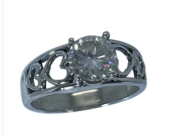 14k Lab Grown Diamond Ring, Free Resize