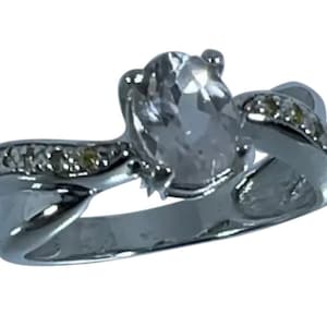 14k Morganite  & Sapphire Ring, FREE SIZING