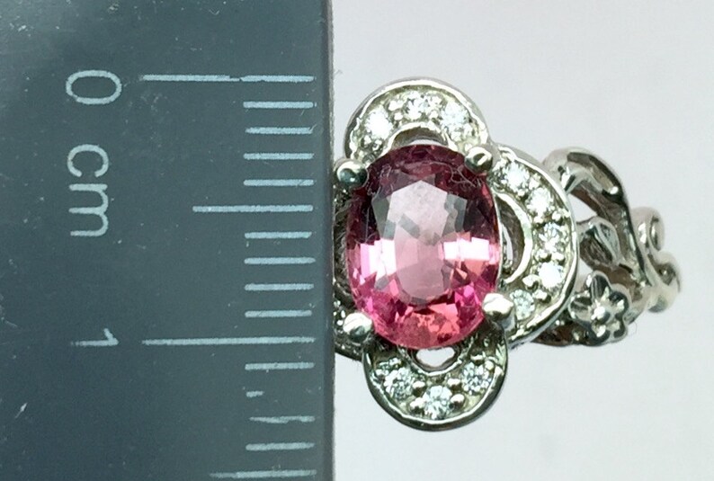 14k Pink Tourmaline /& Diamonds Ring FREE SIZING