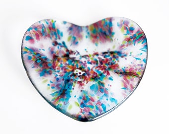 Fused Glass Heart Dish, Special Occasion Gift, Mother's Day Gift, Birthday Gift