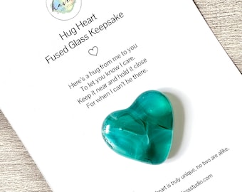 Fused Glass Gift, Keepsake "Hug Heart", Special Occasion, Thinking of You Gift