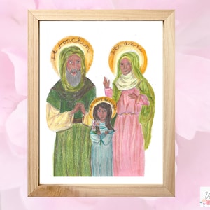 St. Joachim and St. Anne with the Child Mary, Art Print