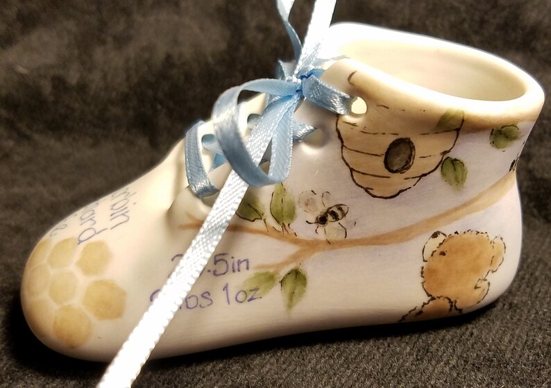 Customized Porcelain Bisque Baby Shoe Birth Keepsake Etsy