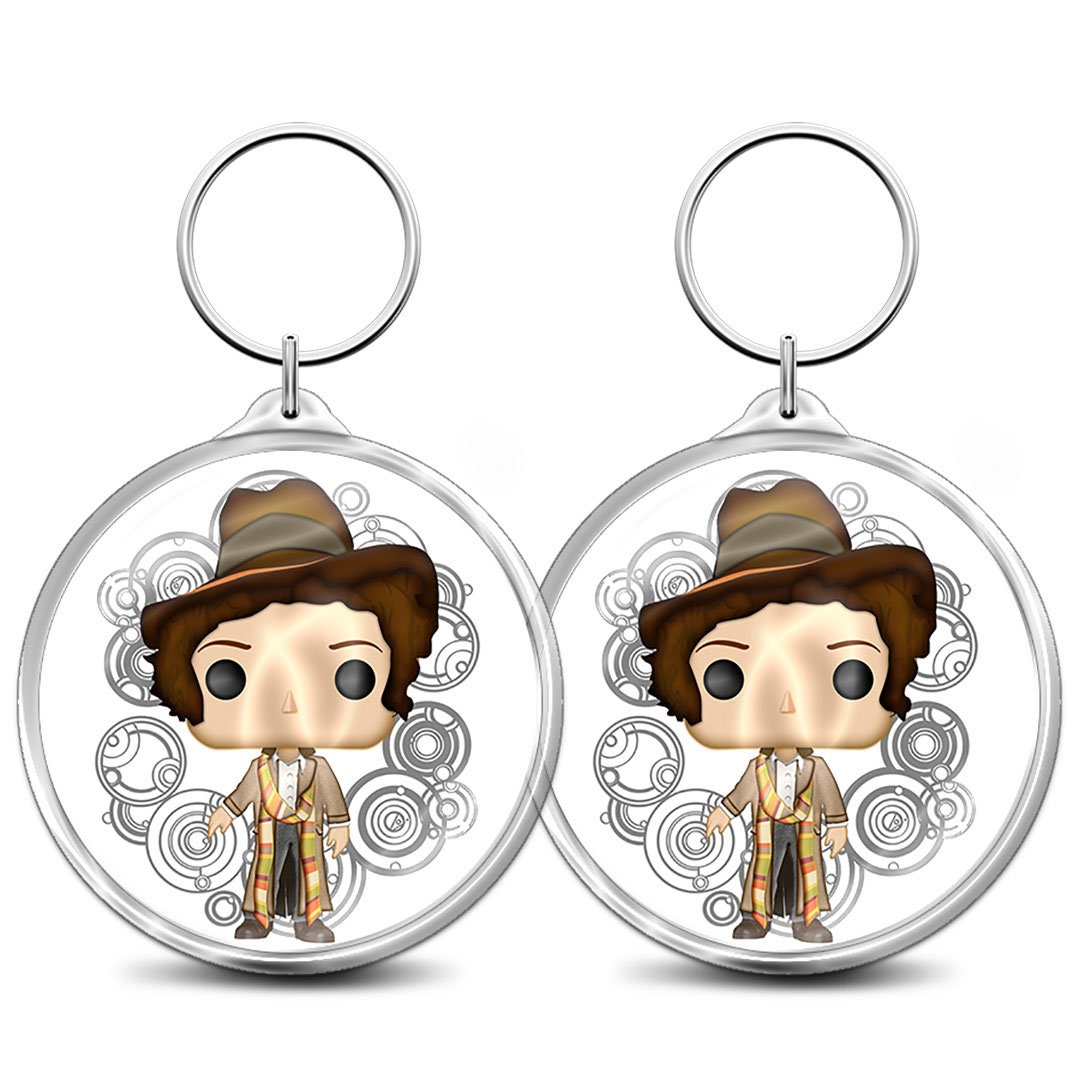Doctor Who Tom Baker the Fourth Doctor Funko Styled Key Fob Bag Charm Key Ring Etsy