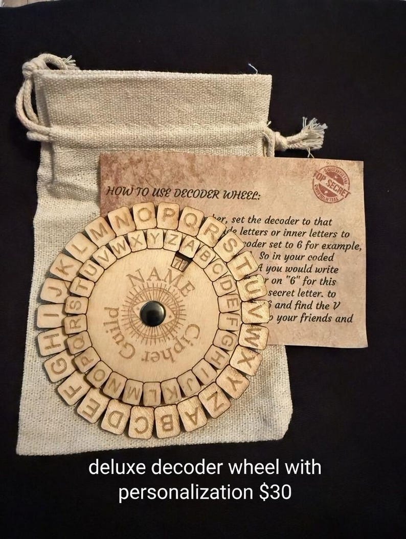 3” Wooden Cipher Wheel – Personalized Secret Decoder Gift, Secret Code ...