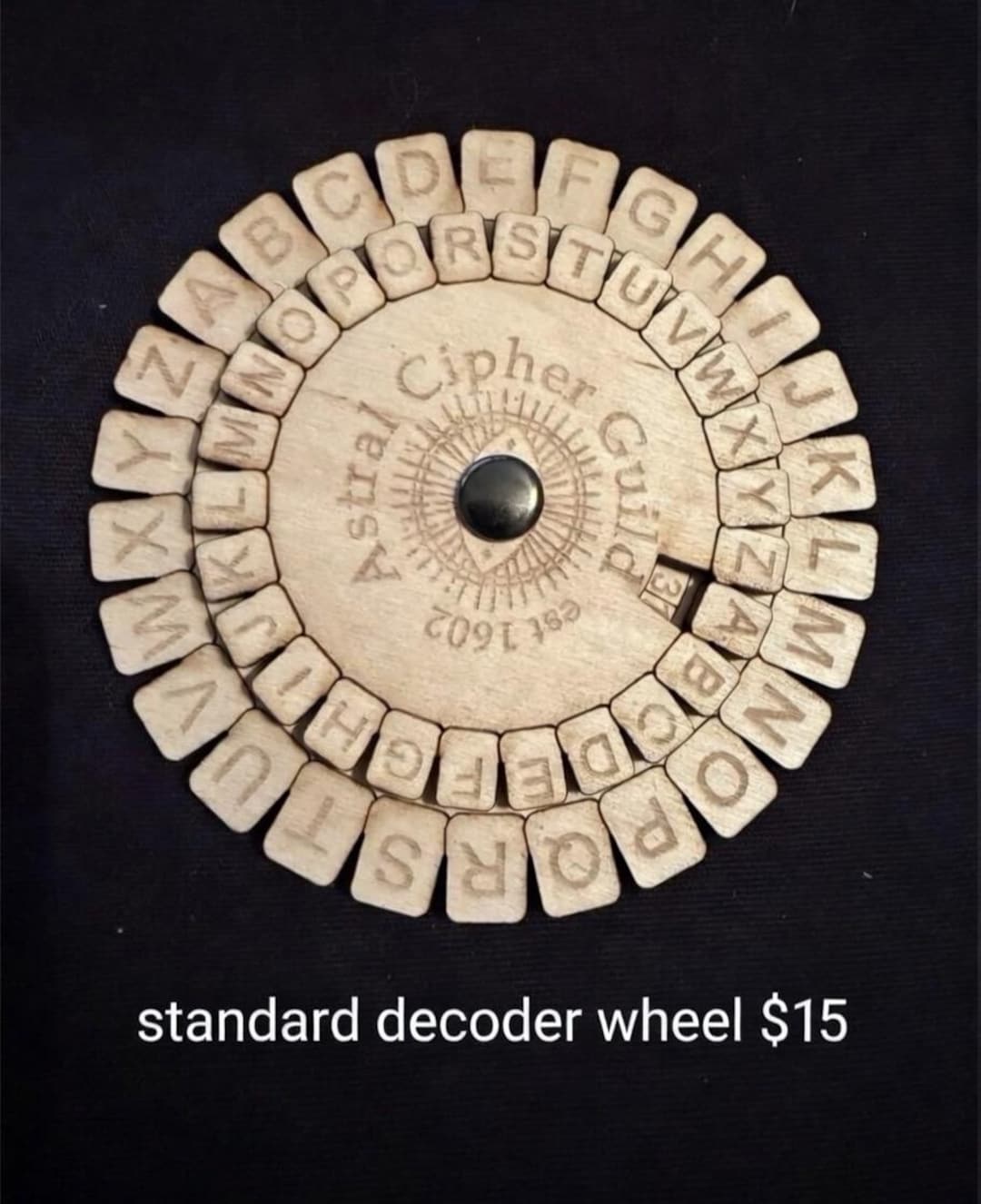 2-piece hide and seek cipher decoder ring for escape... 3” Wooden Cipher Wheel – Personalized Secret Decoder Gift, Secret Code ...