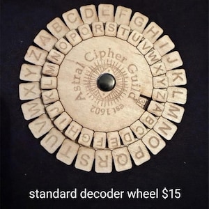 3” Wooden Cipher Wheel – Personalized Spy Decoder Gift, Secret Code Puzzle, Escape Room Prop, Detective Party Favor  Free shipping