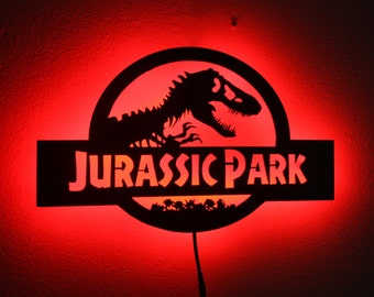 Wooden LED Back lit Dino Park  Wall Light - FREE SHIPPING