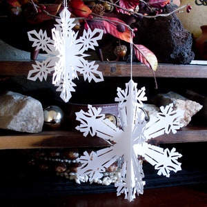 Three Digital Patterns for Making 3D Scherenschnitte Paper Snowflake Ornaments