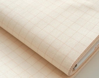 14  Count Cream and Rust Grid Aida Easy Count fabric for Cross Stitch, Needlepoint and Embroidery: 26" X 36"