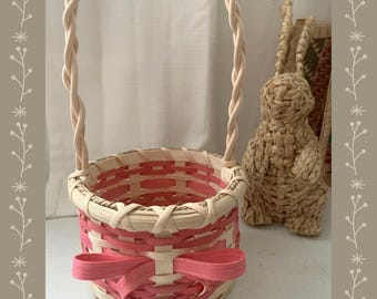 Handwoven Fairytale Princess Basket: In Spring Colors with Braided Handle