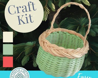 Mini Wicker Holiday Craft Kit: Beginner-Friendly Basket Weaving Christmas Craft with How-To Video