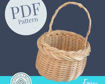 Molde em PDF para Mini Cesto de Vime: Artesanato para Iniciantes (Download Instantâneo com Vídeo Instrucional)