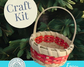 Christmas Basket Weaving Kit: Beginner-Friendly Adult Craft Gift, 4-inch Size