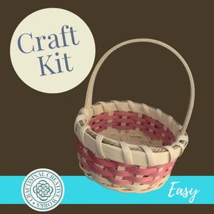 Craft Kit Small Seasonal Easter Basket Weaving Kit with Video Instruction Fun Easter Craft for Beginners Easy Craft Kit Gift for Crafter