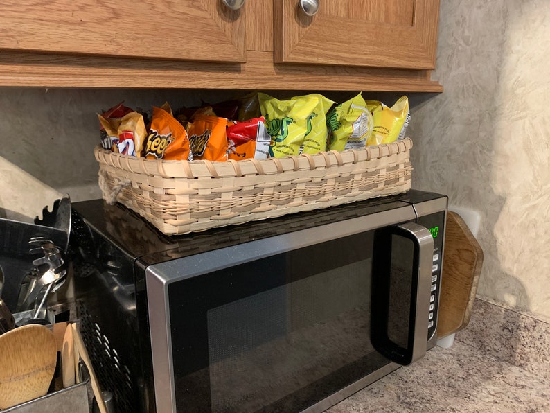 Top of Fridge Basket Hand Woven Rectangular Basket Shallow Etsy
