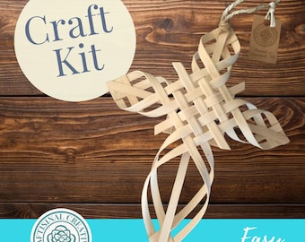 Woven Cross Ornament Craft Kit: Easy Weaving DIY Adult Craft w/ Video Instruction