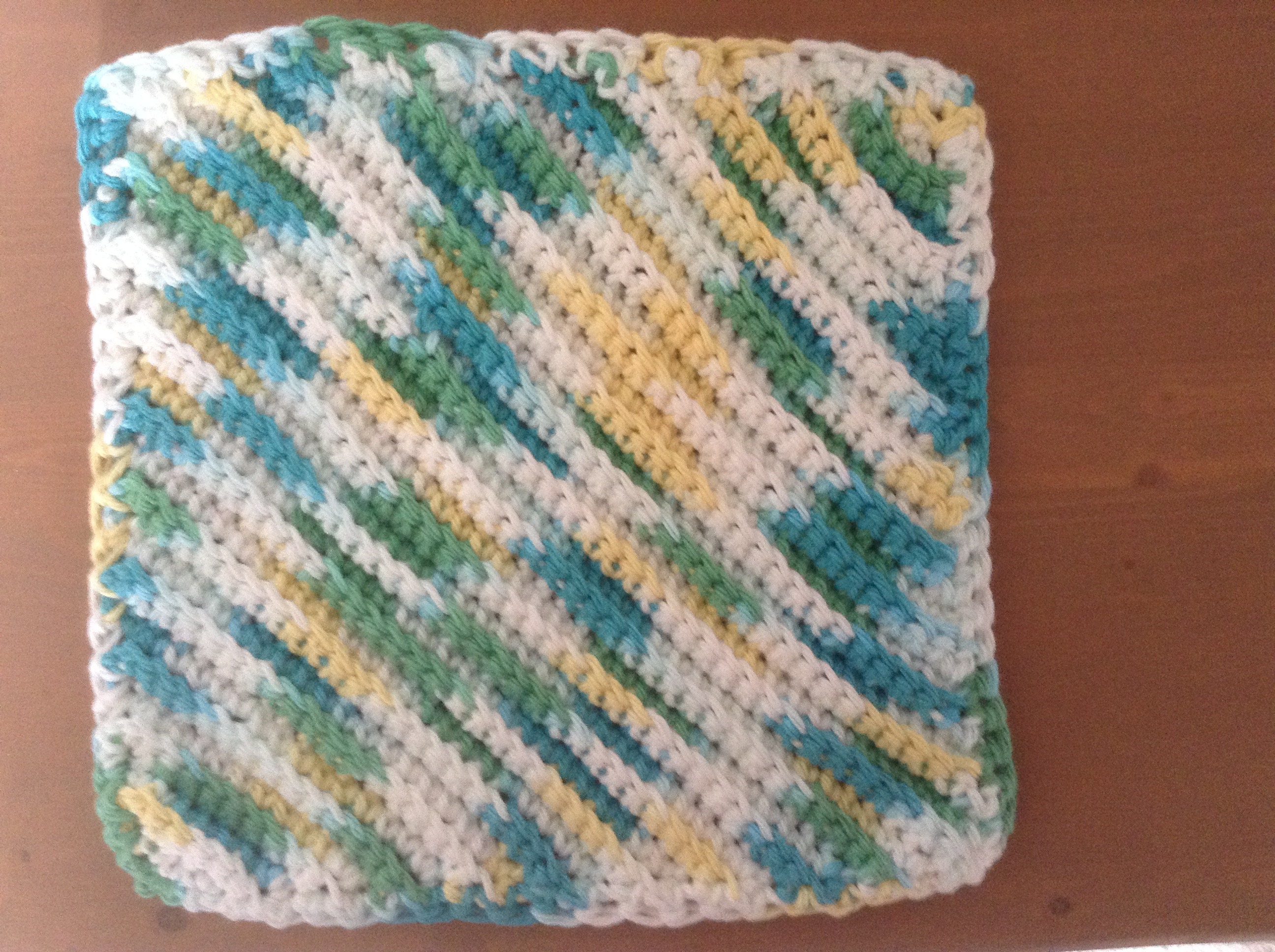 Diagonal Crochet Dishcloth Mod Ombre Etsy