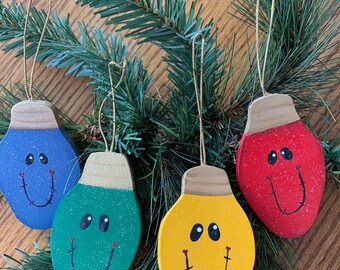 Wooden Bulb Ornaments