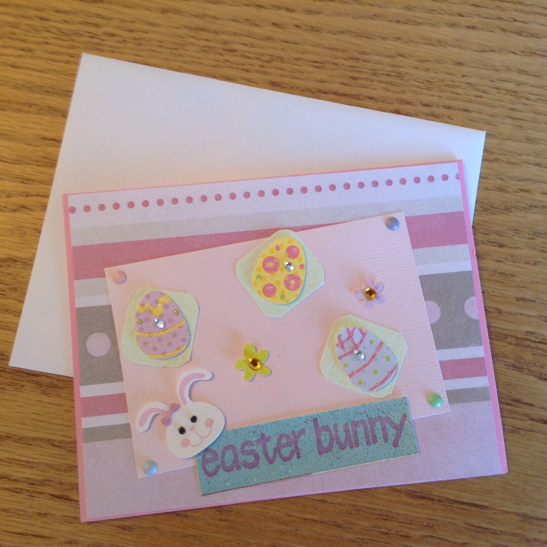 Easter Bunny Handmade Card - Etsy