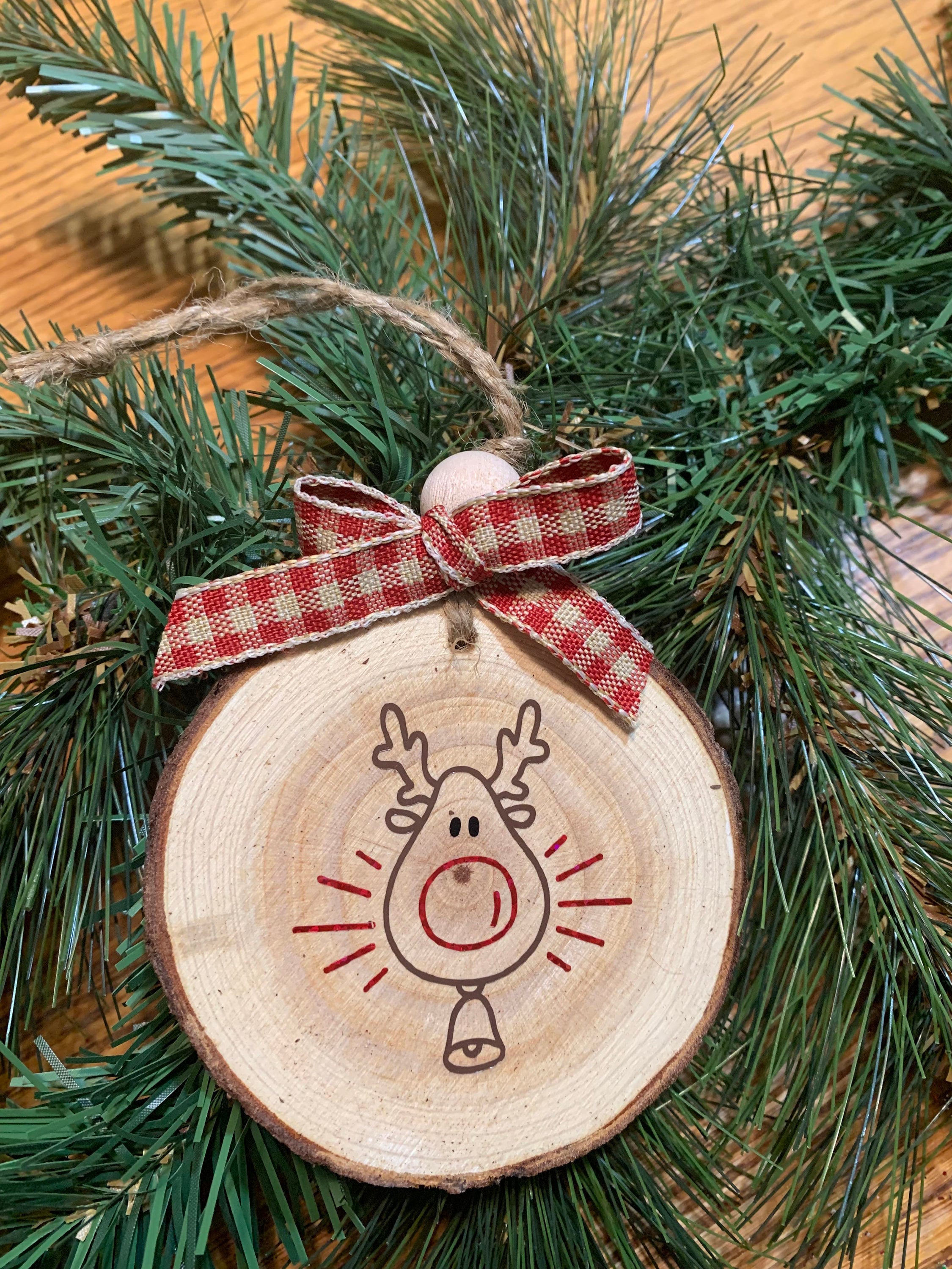Wood cookie christmas ornaments Clearance