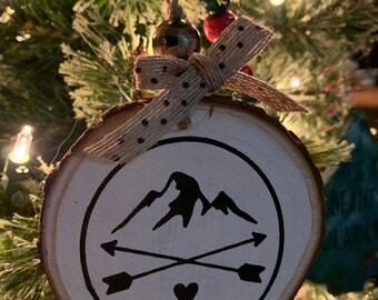 Wood Cookie Mountain Ornament