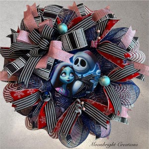 Wreath -Jack Skellington and Sally Christmas