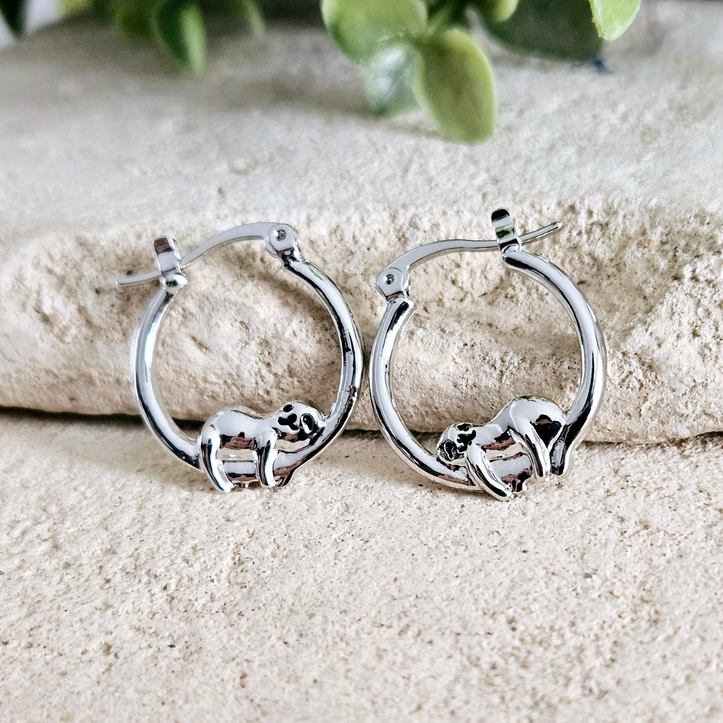 MEDWISE Orecchini a bradipo da ragazza, in argento Sterling 925, a