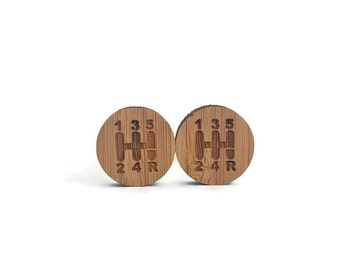 Gearshift cufflinks clothing gift gearshift wood cufflinks shift knob cufflinks 5 speed cufflinks shifter cufflinks car cufflinks