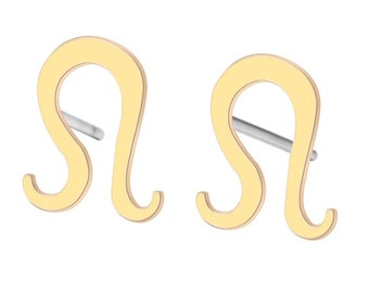Leo zodiac earrings minimalist stud earrings personalized zodiac studs stainless steel leo jewelry small steel earrings