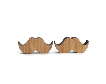 Boutons de manchette moustache boutons de manchette moustache en bois boutons de manchette en bois cadeau d’anniversaire Boutons de manchette de marié cadeau du père, moustache, boutons de manchette hipster