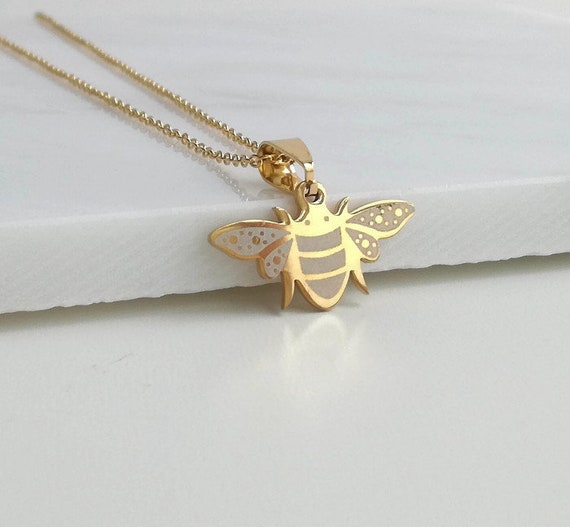 Collar De Insectos Animales Naturaleza de abeja Minimalista Lindo delicada Joyas Oro Plata
