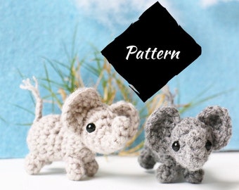 Amigurumi Mini Elephant Pattern - Crochet elephant pattern - mini elephant pattern crochet - elephant crochet pattern - amigurumi elephant