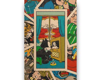 Felix The Cat & The Bomb a Japanese Japan Menko card game retro vintage mid century inspired giclee art poster print