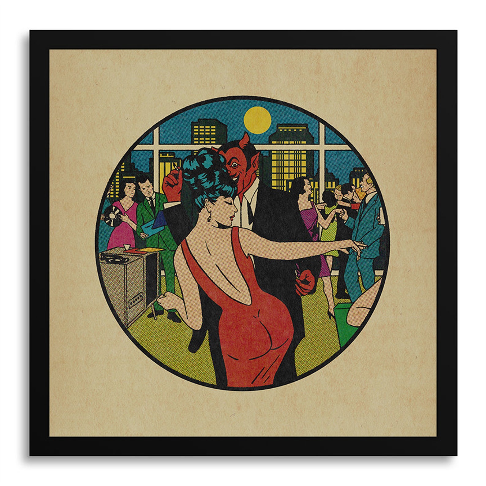 Dance With the Devil is a Illustrated Idiom of Woman and Satan Dancing ...