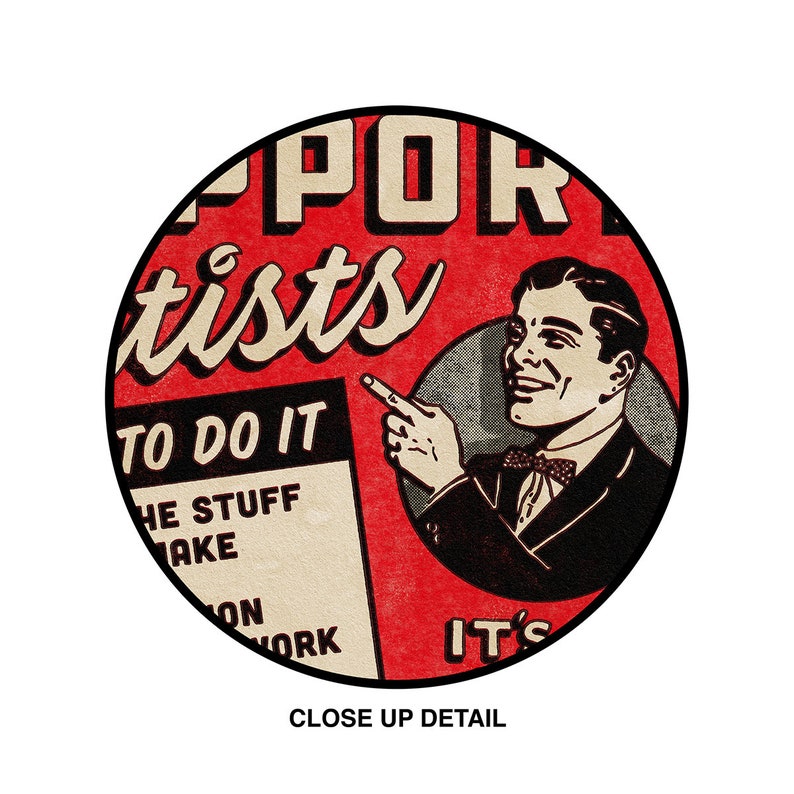 Support Artists is vintage retro inspired giclee poster art print