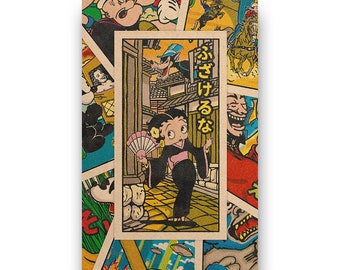 Betty Boop & The Big Bad Wolf a Geisha Japanese Japan Menko card game retro vintage mid century inspired giclee art poster print