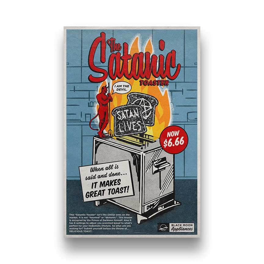 絵画 the toaster graphic art Satanic Toaster is a Vintage Retro Inspired From a Youtube Video