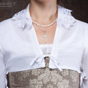 Cotton Renaissance Chemise: Elizabethan Partlet Blouse for Medieval Gowns & Historical Underwear
