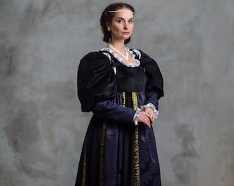 Elegante middeleeuwse sprookjesjurk voor re-enactments voor volwassenen