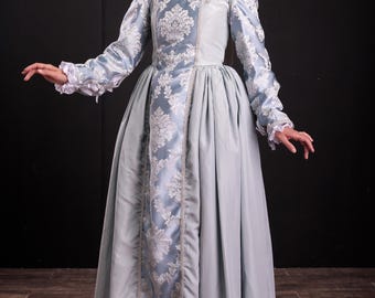 Elegant Light Blue Italian Renaissance Princess Gown for Festivals, Cosplay, and Historical Reenactments