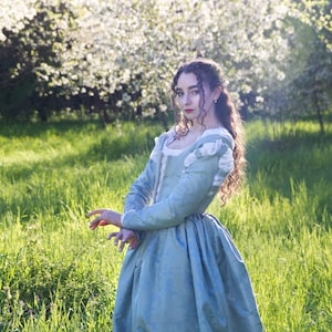 Suknia z włoskiego renesansu, późnośredniowieczna suknia księżniczki, strój wenecki, kostium ren faire zdjęcie 6