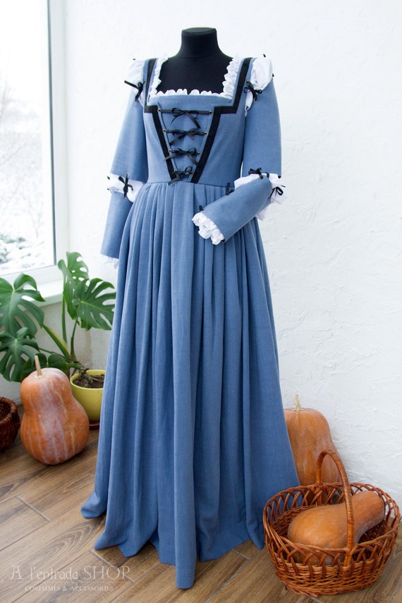 blue medieval peasant dress Early 16th Century Renaissance Gown Size:US5 - IT35 Please put this in PreSpring2025 Telugu Kalam Quotes and